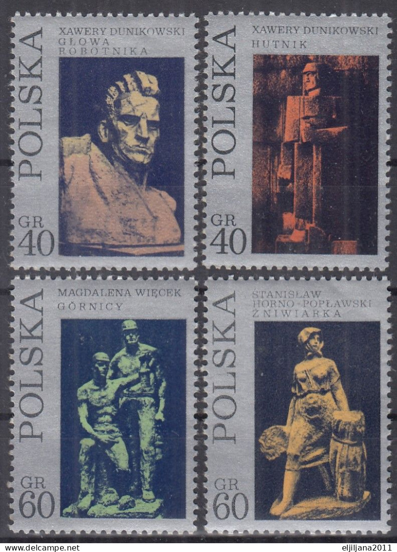⁕ Poland / Polska 1971 ⁕ Sculptures Of Working People Mi.2097-2100 ⁕ 4v MNH - Unused Stamps