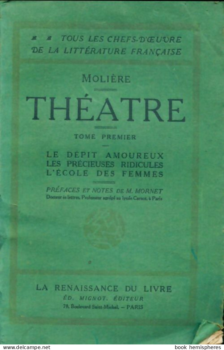 Théâtre Tome I (0) De Molière - Autres & Non Classés