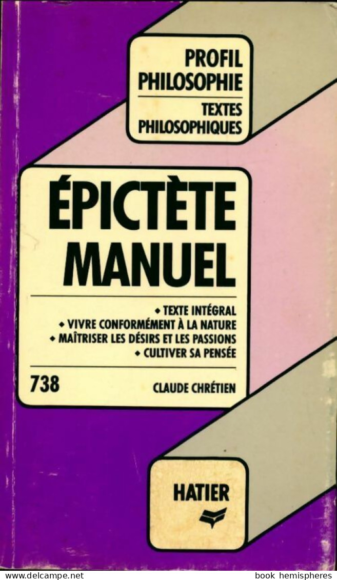 Epictète. Manuel (1989) De P Philo0738 - Psychologie/Philosophie