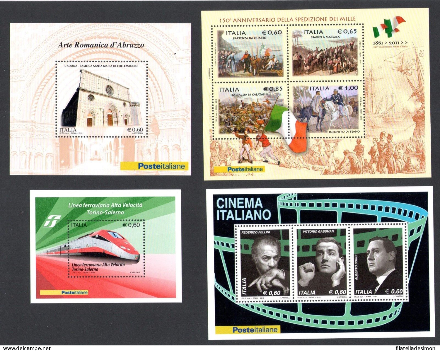 2010 Italia Repubblica, Francobolli Nuovi, Annata Completa 56 Valori + 4 Foglietti - MNH** - Volledige Jaargang