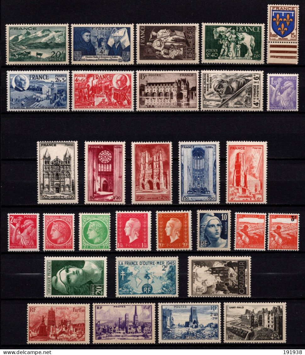 Lot Petites Valeurs** France De 1943/45, Superbes - Neufs