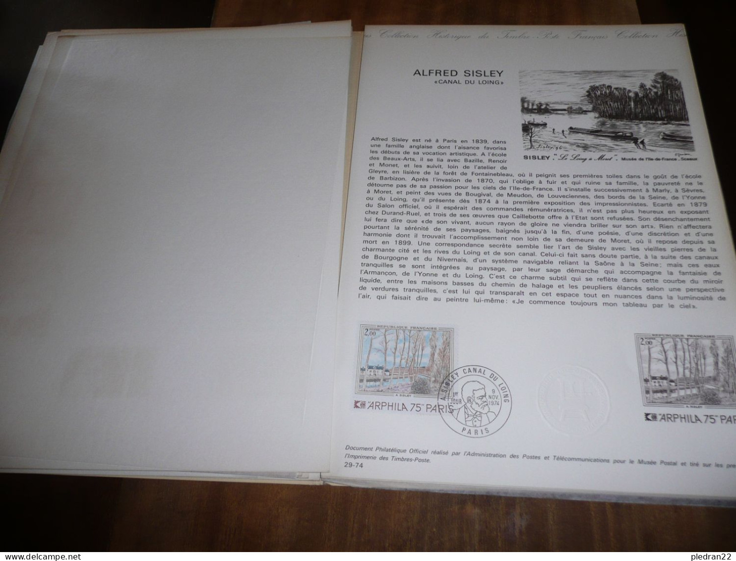 PHILATELIE TIMBRES COFFRET PRESENTOIR ARPHILA 75 PARIS 6 au 16 JUIN 1975 AVEC 10 PLANCHES COMMEMORATIVES