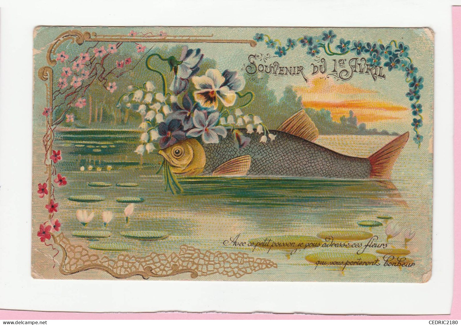 SOUVENIR DU 1ER AVRIL CARTE GAUFREE - 1er Avril - Poisson D'avril