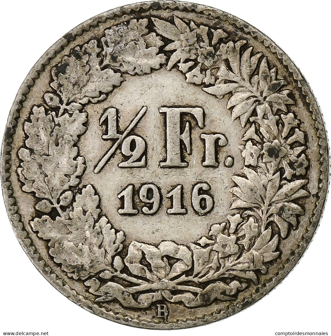 Monnaie, Suisse, 1/2 Franc, 1916, Bern, TTB, Argent, KM:23 - Sonstige & Ohne Zuordnung