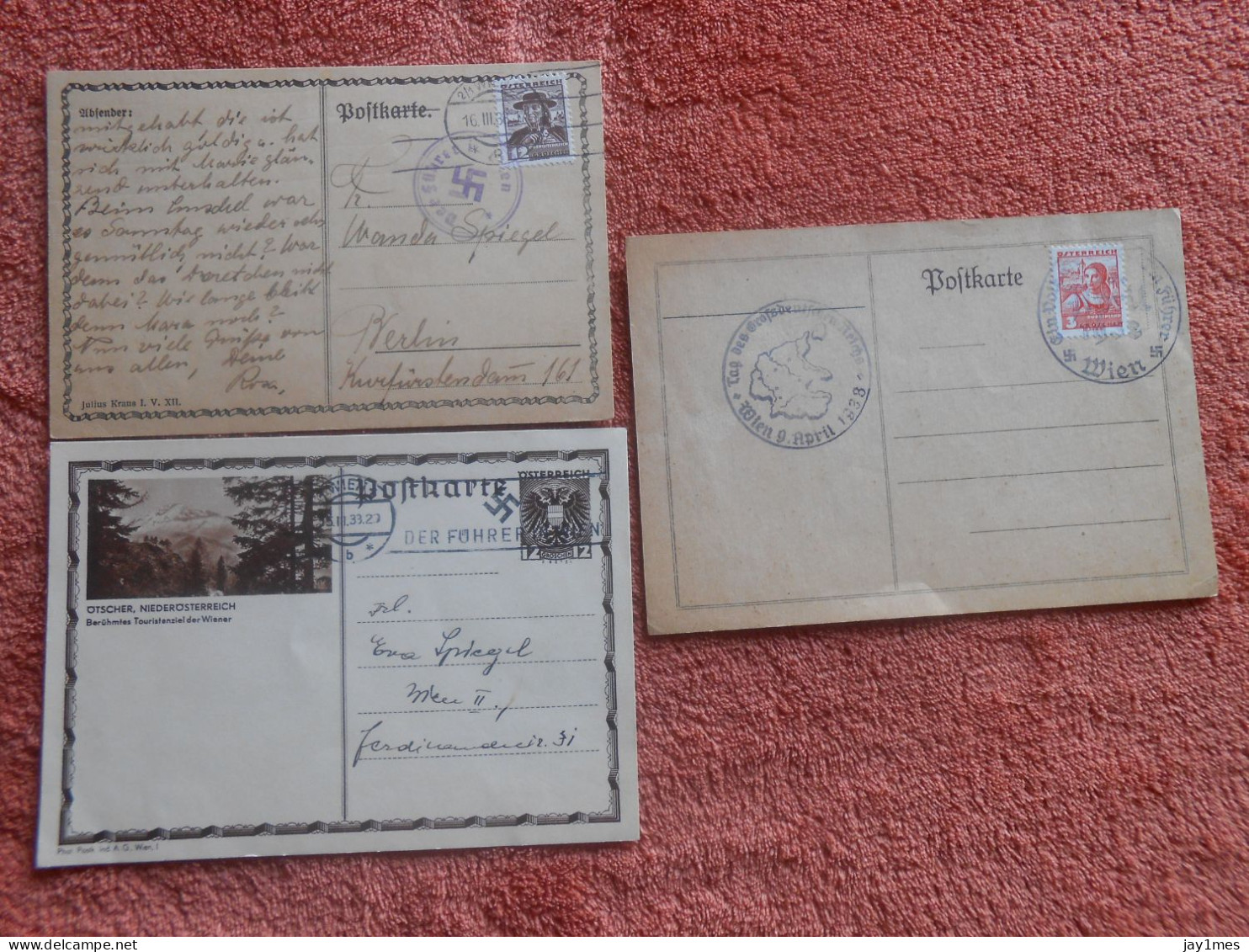 Österreich  Austria 3 Poskarte Stempel Fuhrer - Brieven En Documenten