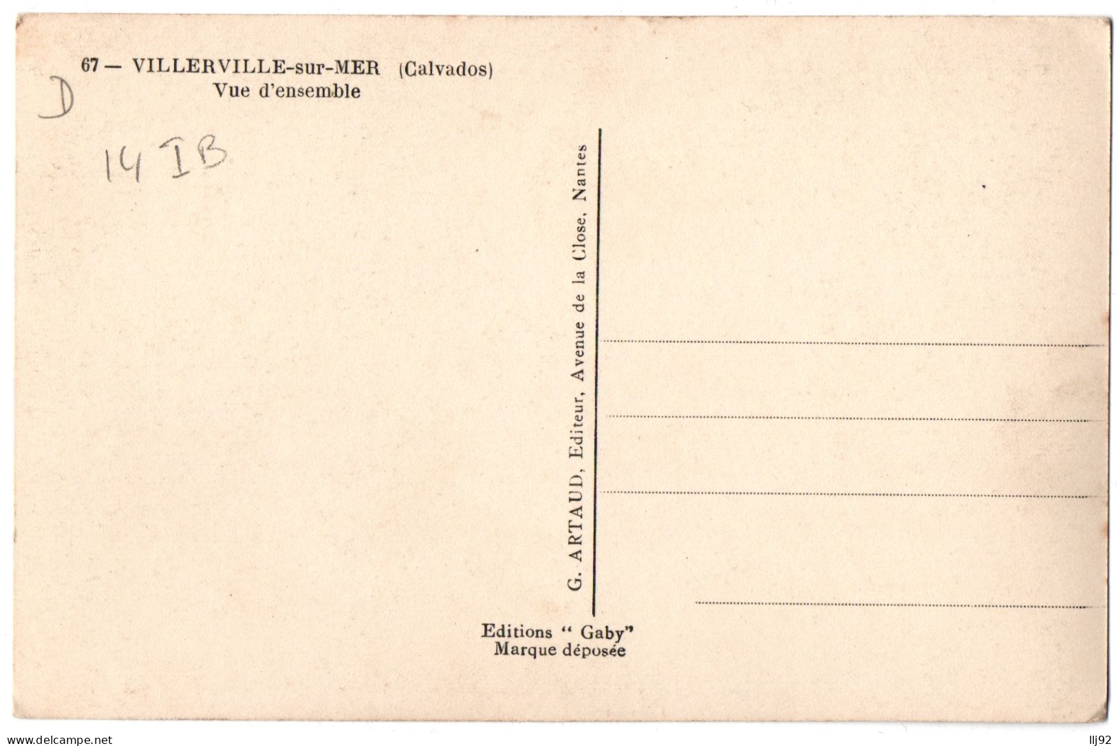 CPSM PF 14 - VILLERVILLE SUR MER (Calvados) - 67. Vue D'ensemble - Villerville