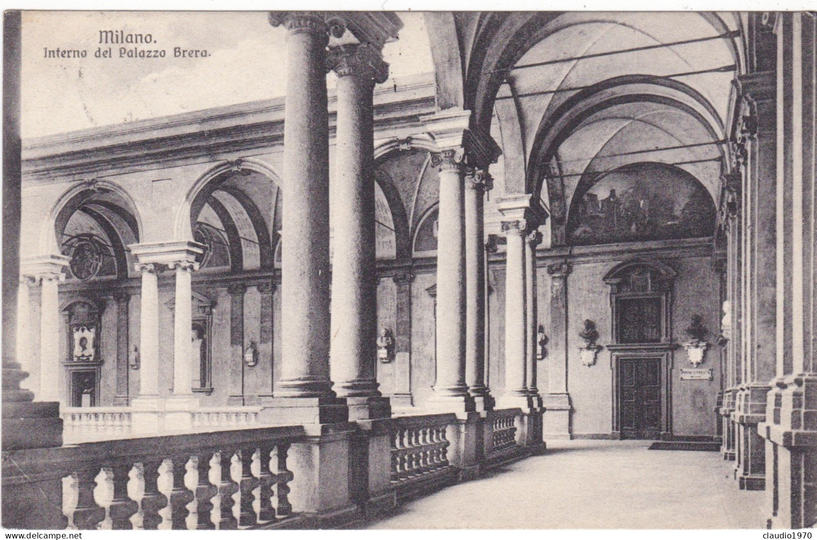 MILANO - CARTOLINA - INTERNO DEL PALAZZO BRERA - VIAGGIATA PER MERATE BRIANZA - 1911 - Milano (Milan)