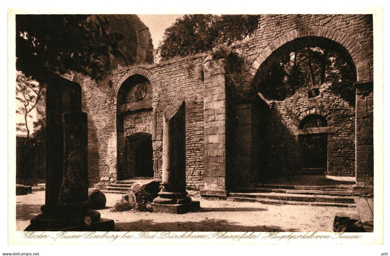 Kloster Ruine Limburg Bei Bad Dürkheim Hauptportal Von Innen 1920s Unused Real Photo Postcard - Bad Duerkheim