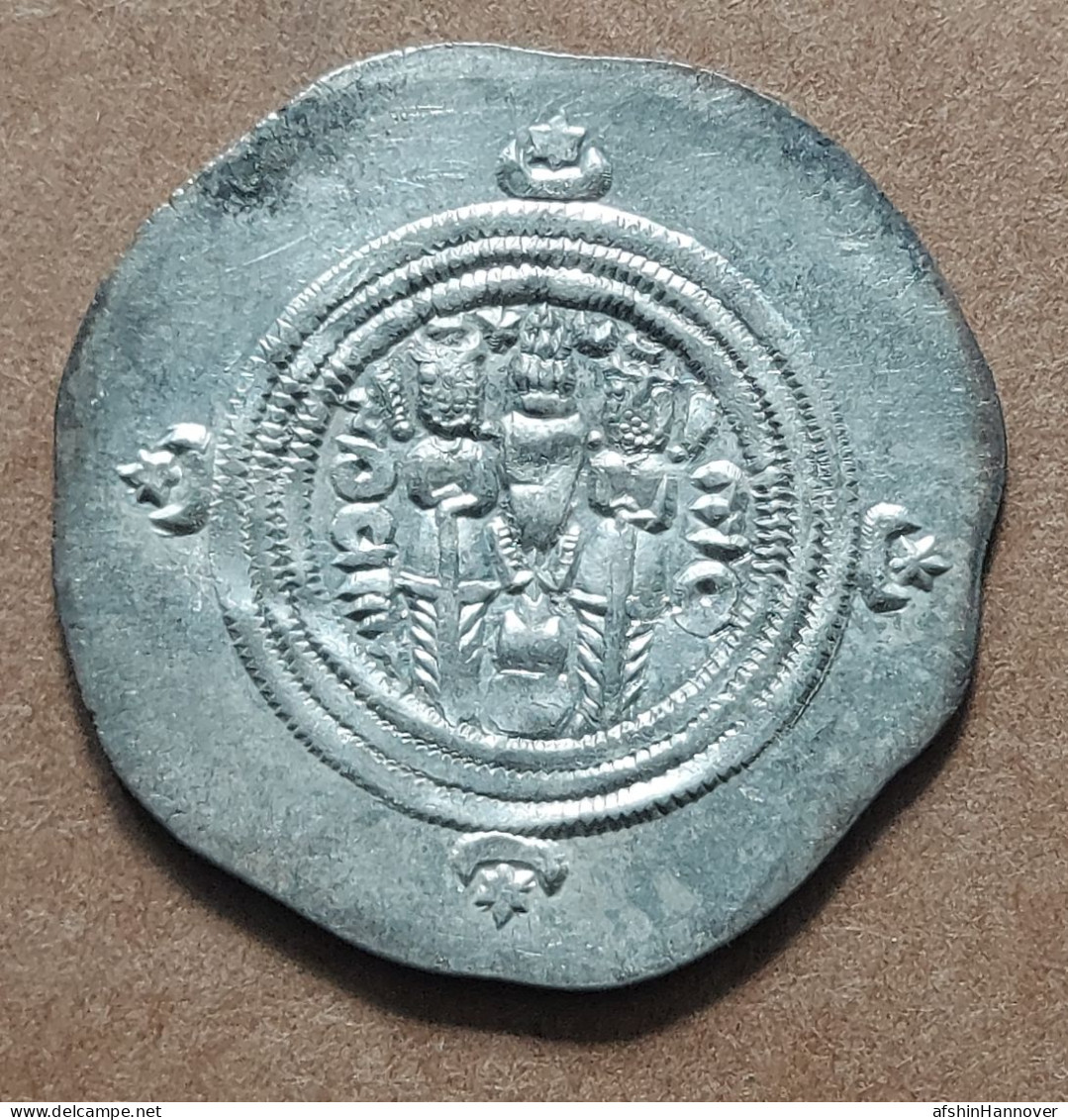 SASANIAN KINGS. Khosrau II. 591-628 AD. AR Silver  Drachm  Year 37 Mint Shiraz - Oriental