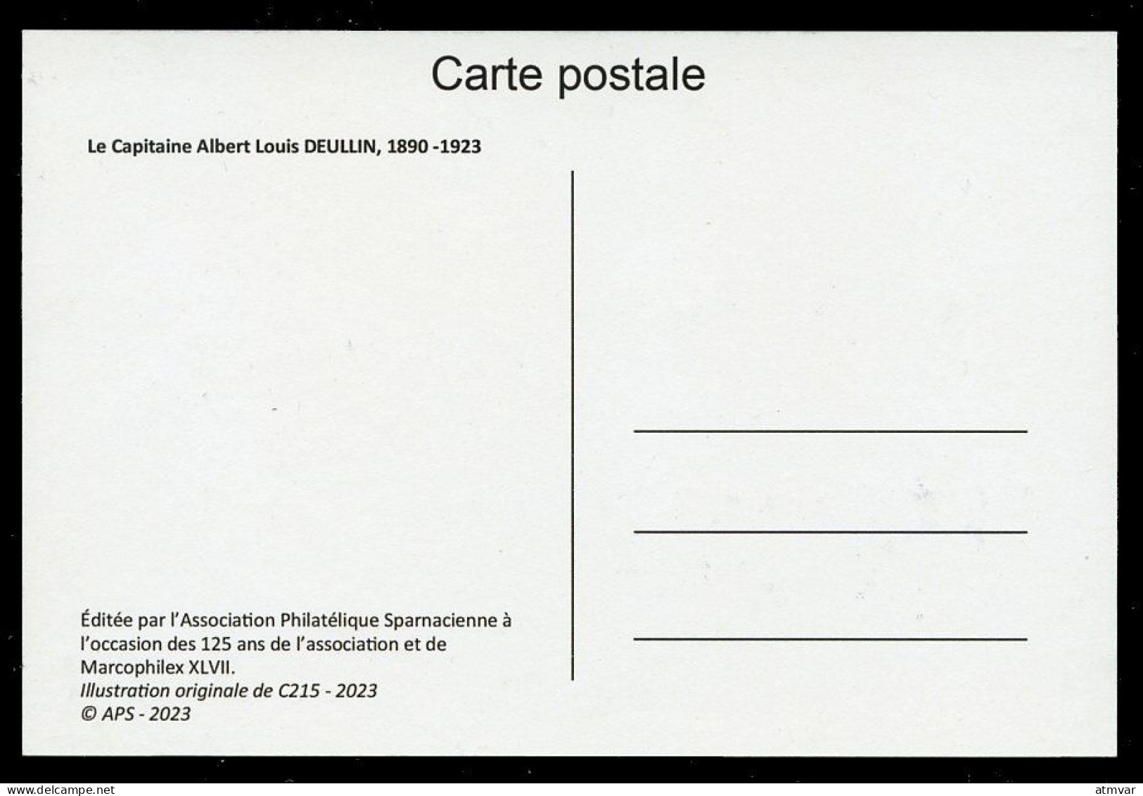 FRANCE (2023) Carte Maximum Card ATM LISA MARCOPHILEX XLVII Épernay Capitaine Albert Deullin, Biplan - 2020-…