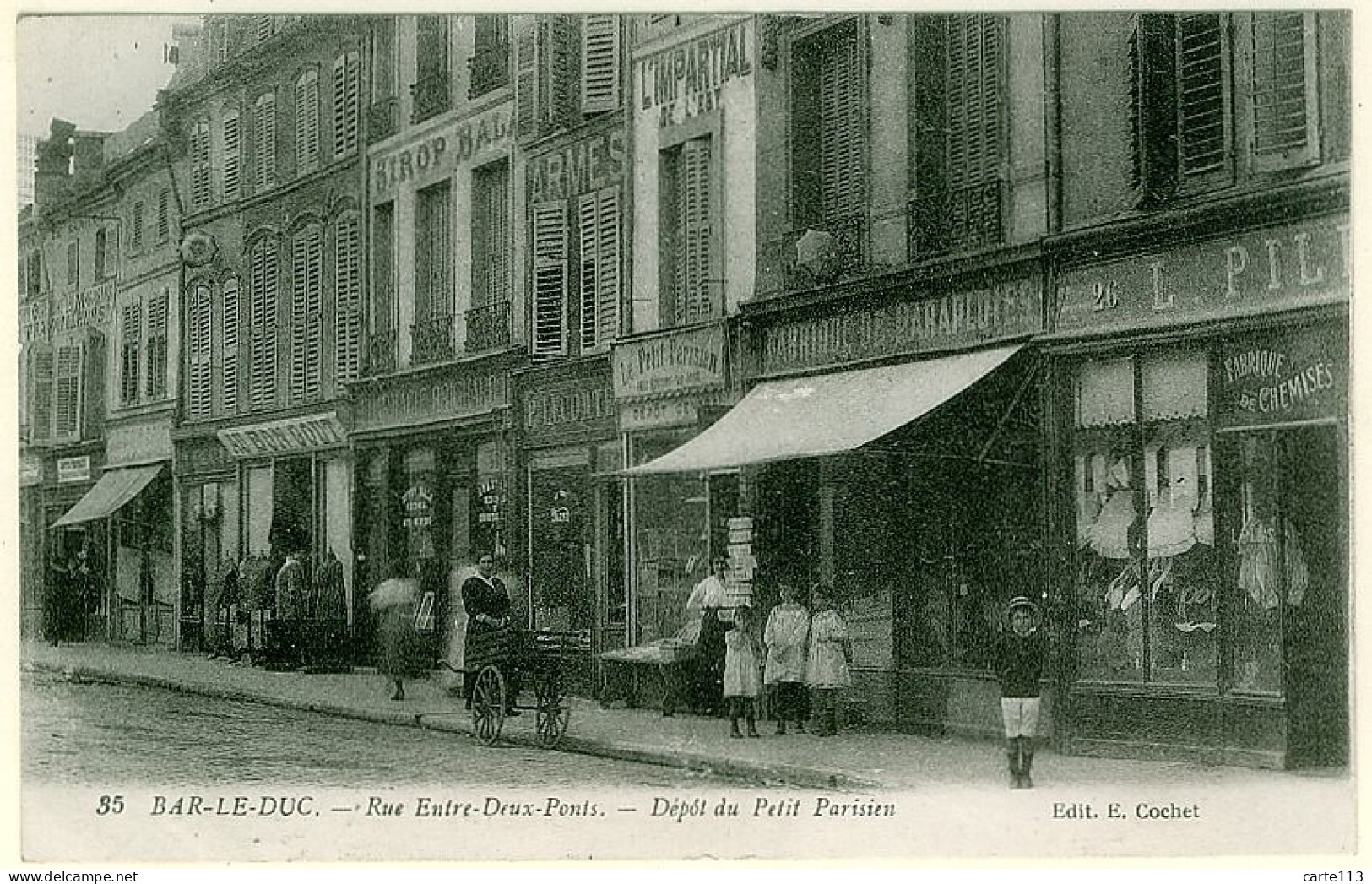55 - T1098CPA - BAR LE DUC - 35 - Rue Entre-deux-ponts - Dépôt Du Petit Parisien - Parfait état - MEUSE - Bar Le Duc