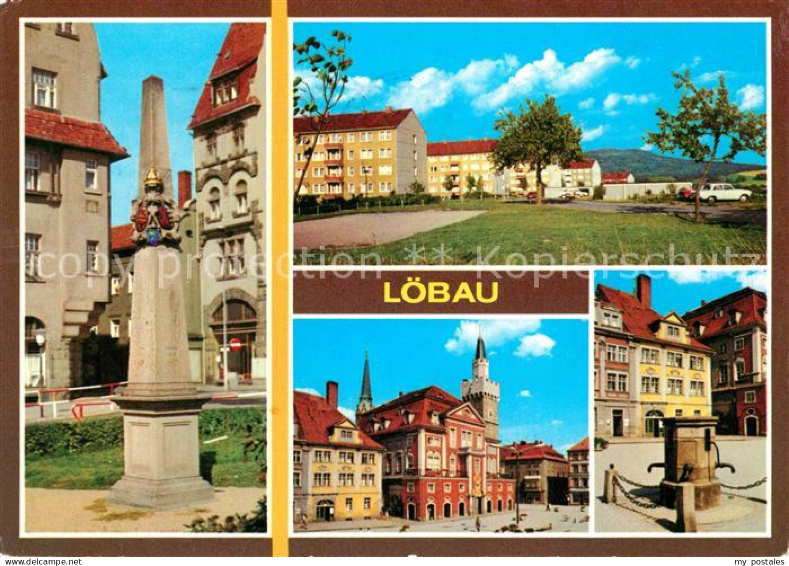 73030027 Loebau Sachsen Postmeilensaeule Rathaus Platz Der Befreiung Loebau Sach - Löbau