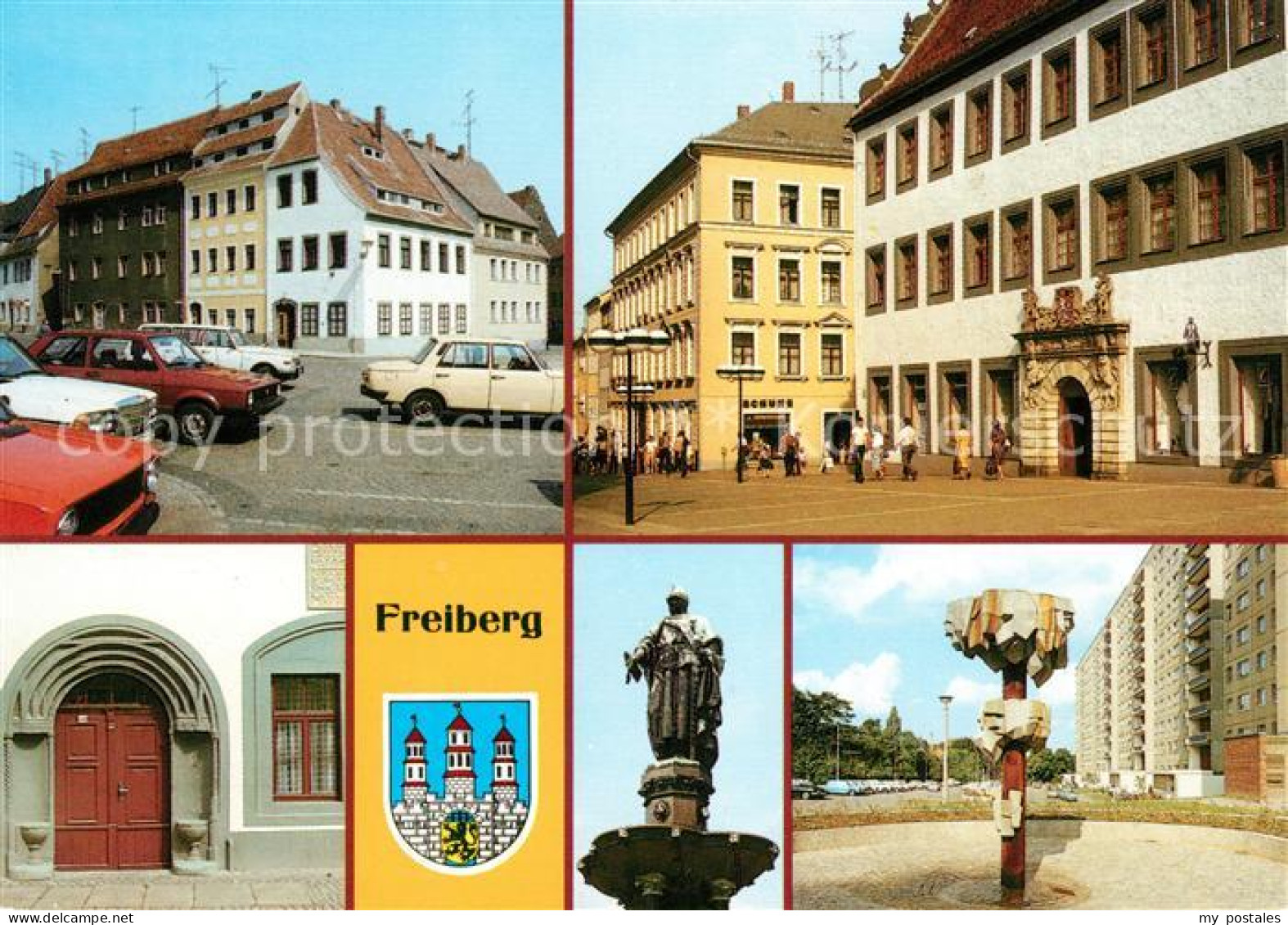 73030011 Freiberg Sachsen Untermarkt Obermarkt Schoenlebehaus Kristallbrunnen Br - Freiberg (Sachsen)