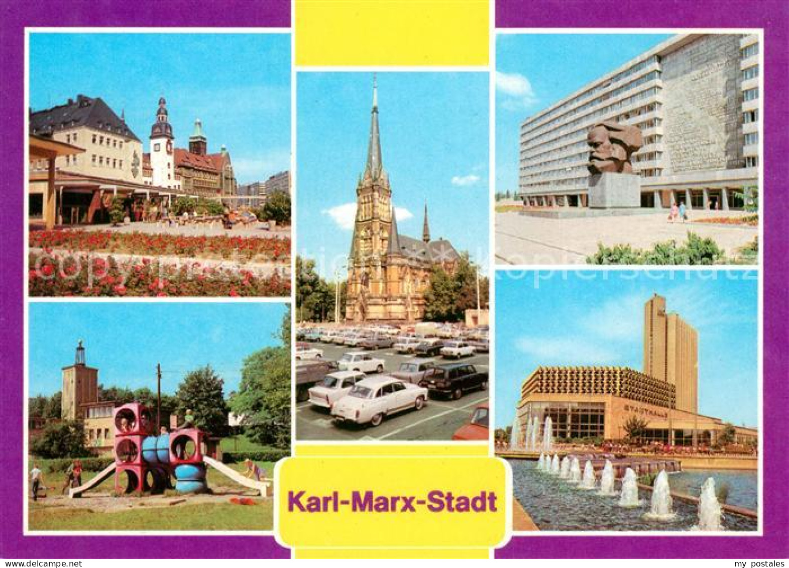 73030008 Karl-Marx-Stadt Kuechwaldpark Theaterplatz Karl Marx Monument Haus Staa - Chemnitz