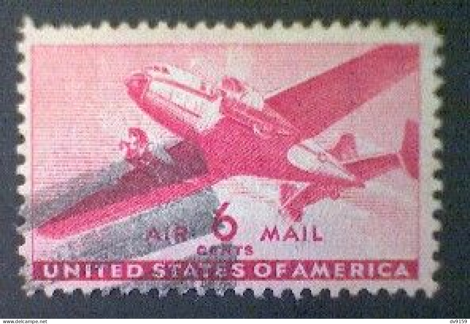 United States, Scott #C25, Used(o), 1941 Air Mail, Transporter Series, 6¢, Carmine - 2a. 1941-1960 Oblitérés