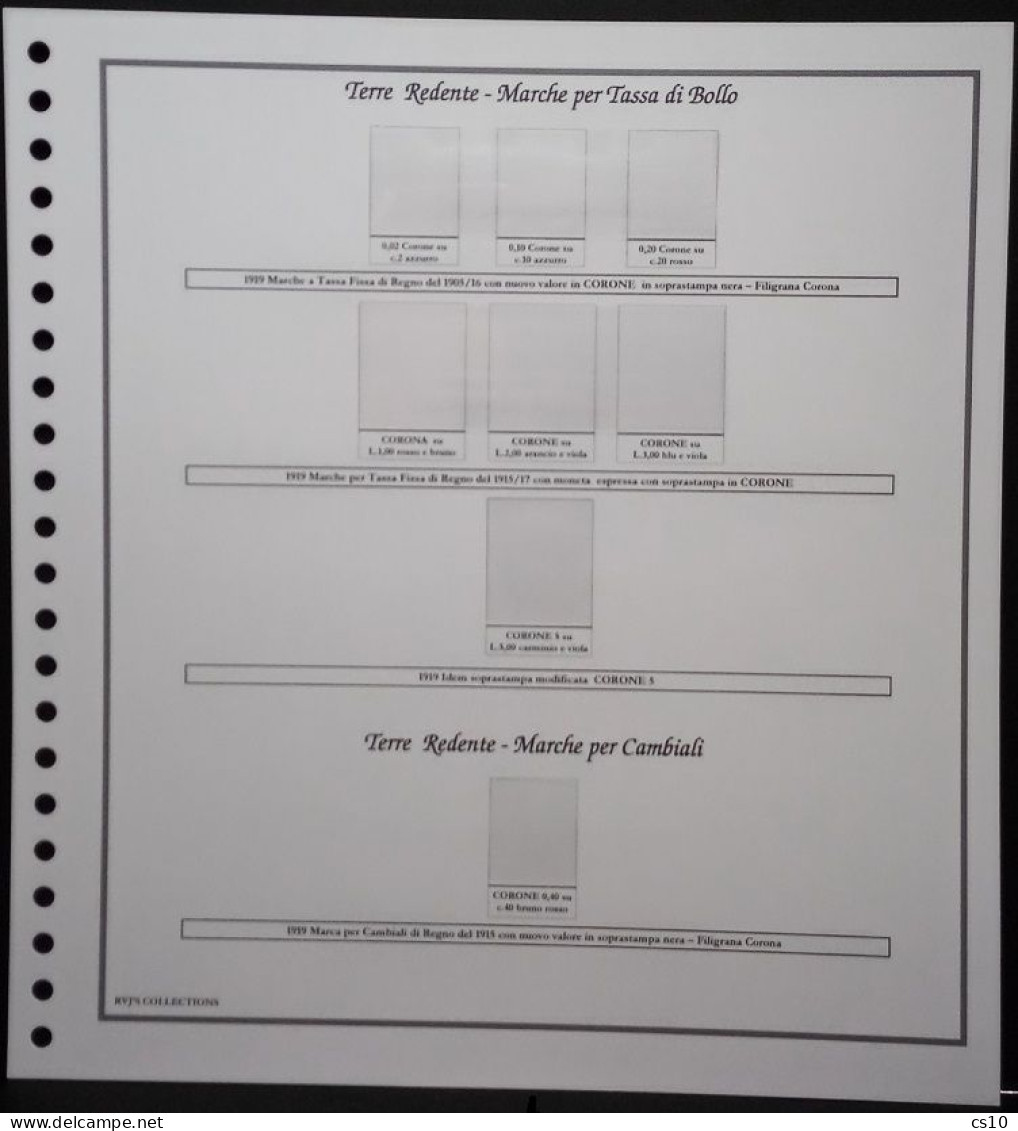 Marche Da Bollo & Fiscali TERRE REDENTE Raccolta  Fogli D'Album Standard 22 Anelli Con Taschine - Vordruckblätter