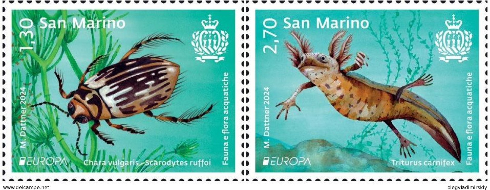San Marino 2024 Europa CEPT Underwater Fauna Bug Triton Set Of 2 Stamps MNH - 2024