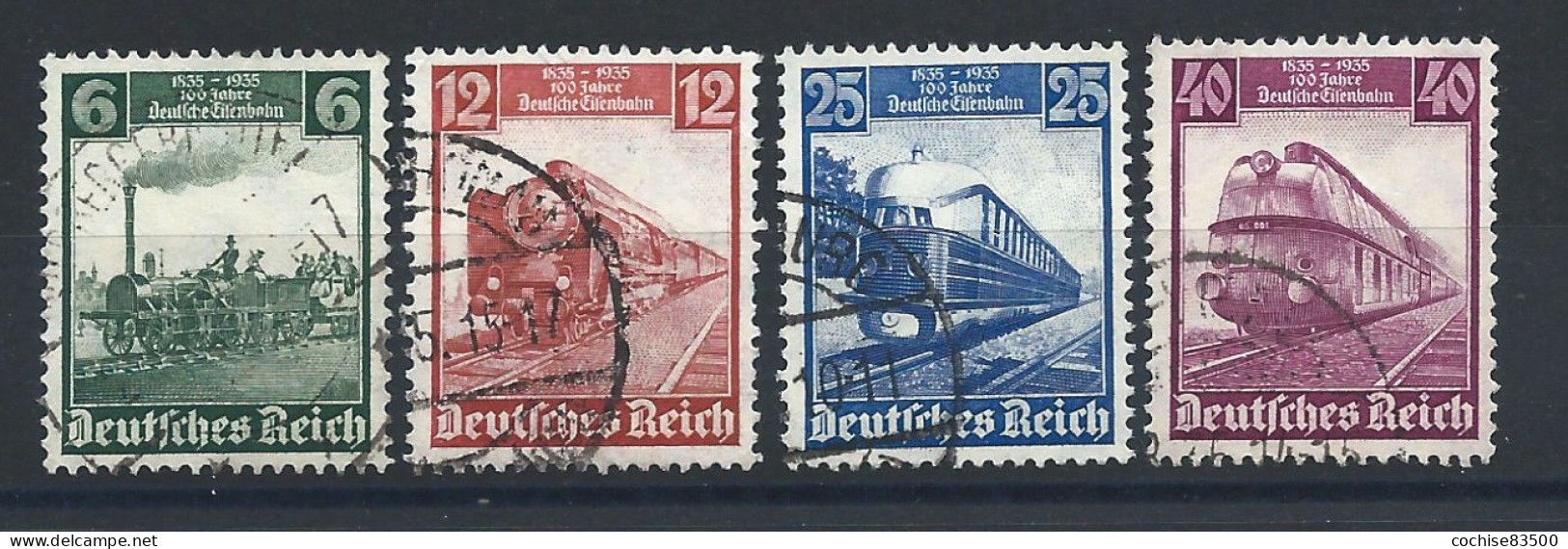 Allemagne Empire N°539/42 Obl (FU) 1935 - Trains Divers - Gebruikt