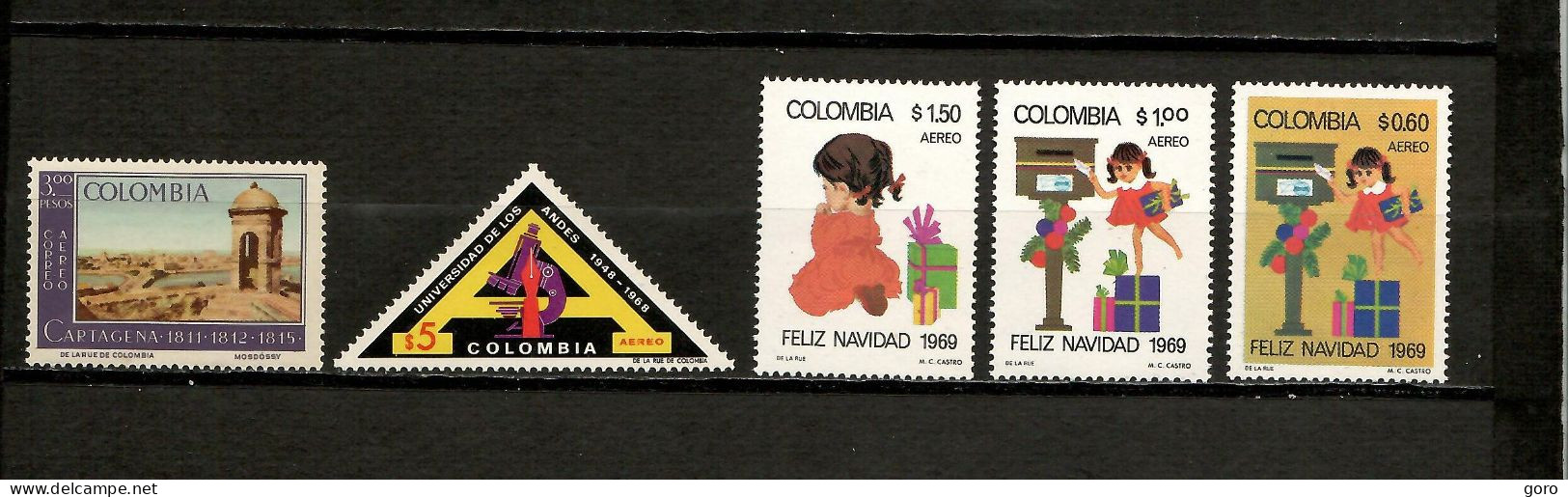 Colombia   1964-69  .-   Y&T  Nº   441-493-502/04   Aéreo   ** - Kolumbien