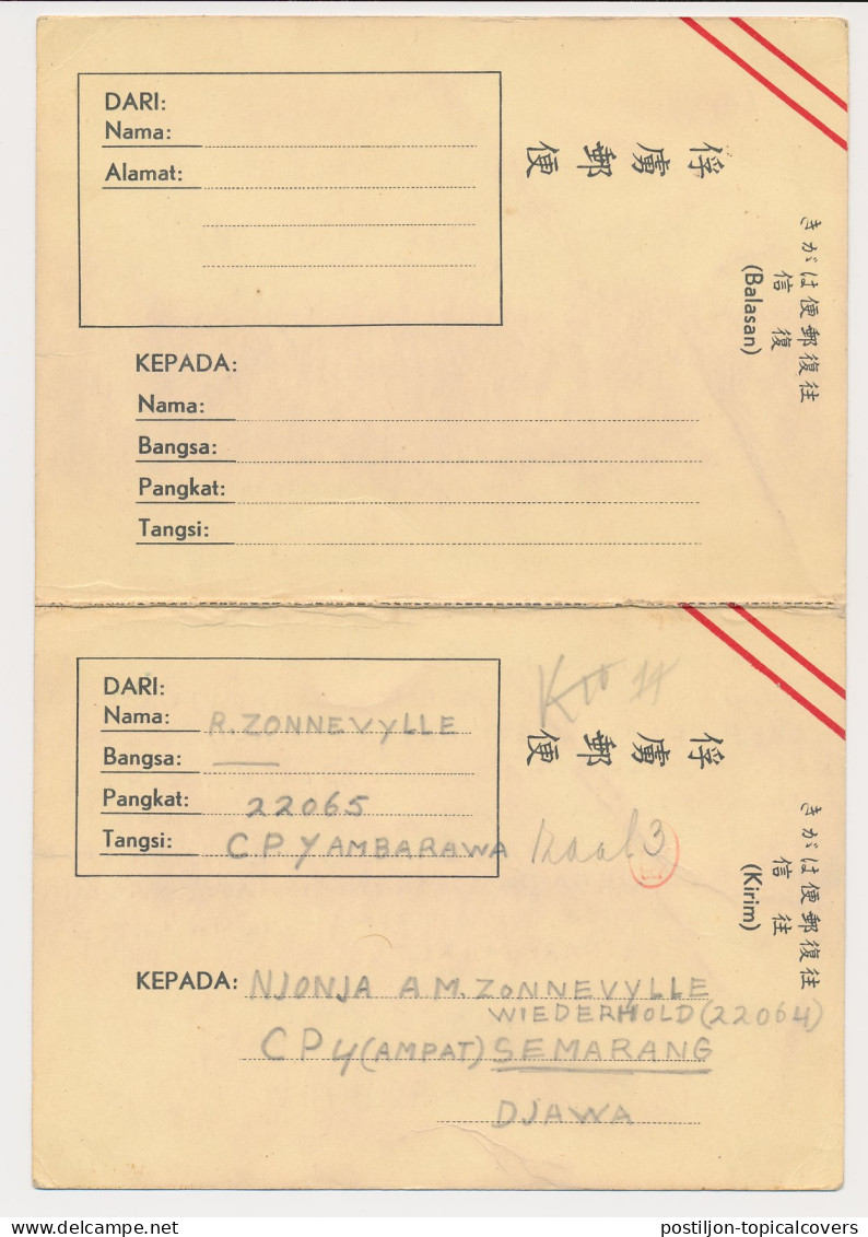 Postcard Camp Ambarawa -Internee Camp Semarang Neth. Indies 2605 - India Holandeses