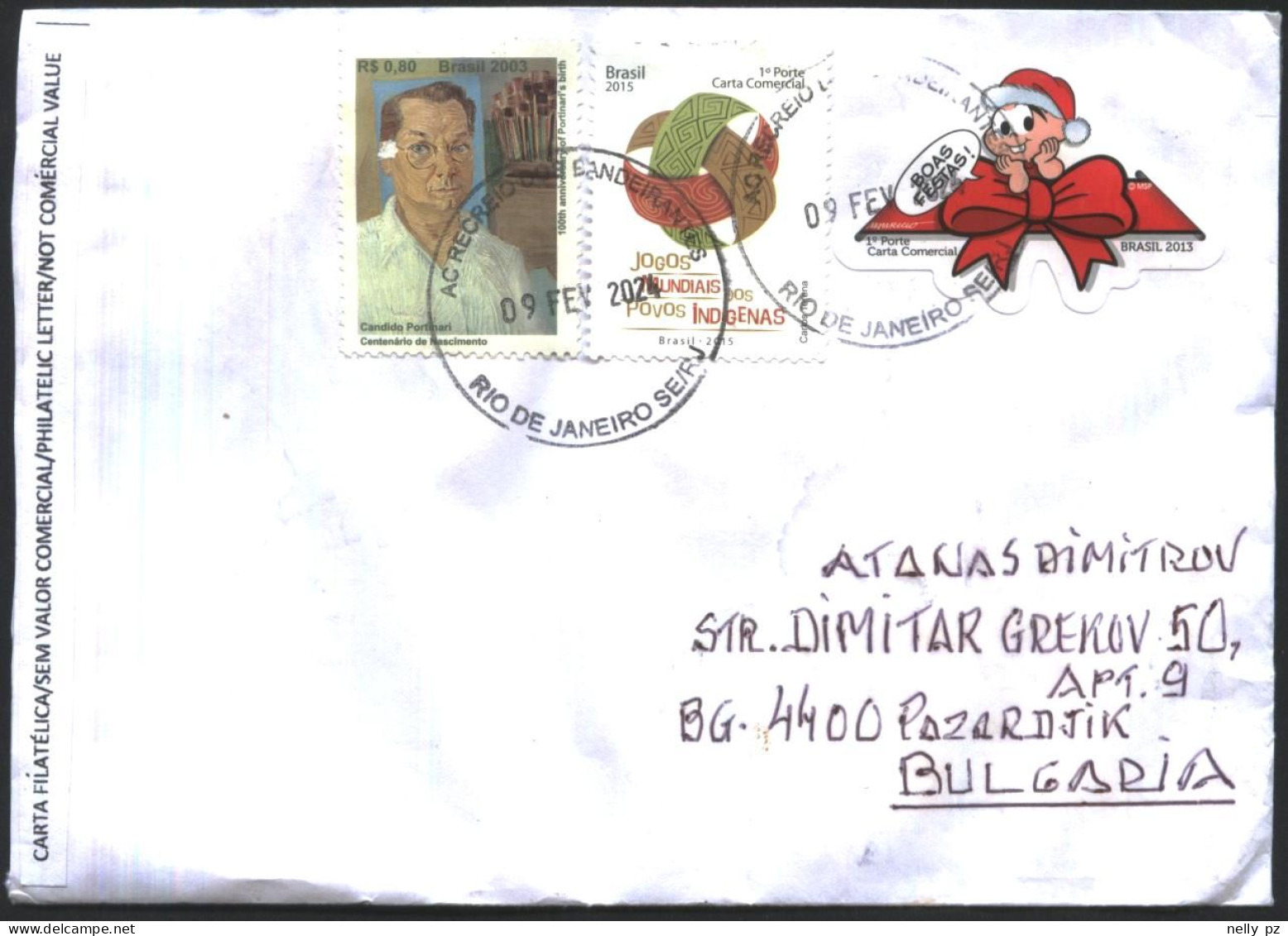 Mailed Cover With Stamps Christmas 2013  From Brazil Brasil - Lettres & Documents