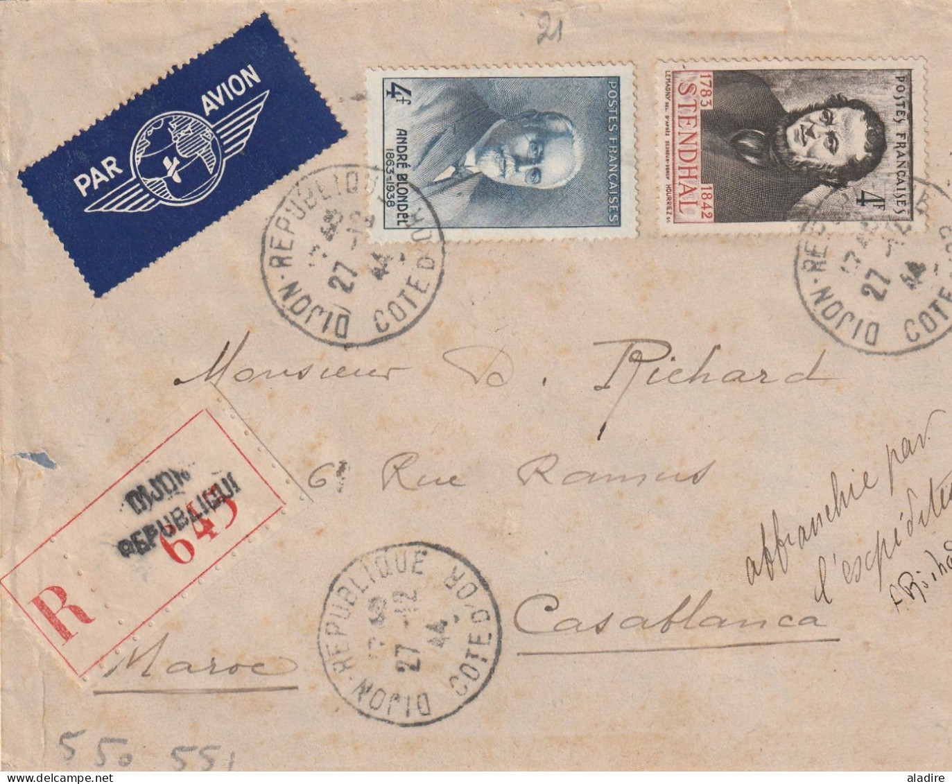 1944 /1958 - Collection De 16 Enveloppes PAR AVION - POSTE AERIENNE - Nombreux Timbres - 32 Scans - Other & Unclassified