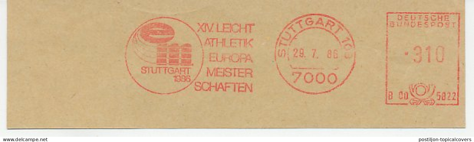 Meter Cut Germany 1986 Athletics - European Championships Stuttgart - Andere & Zonder Classificatie