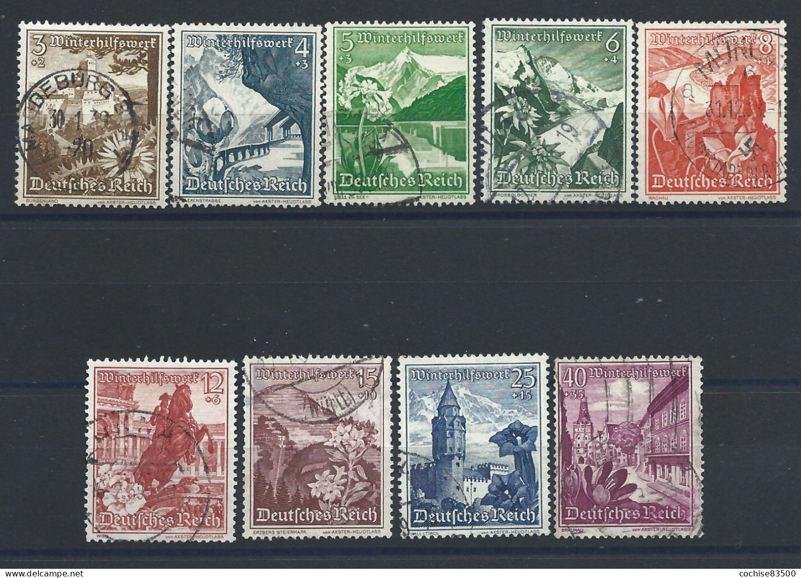 Allemagne Empire N°616/24 Obl (FU) 1938 - Paysages Et Flore - Gebruikt