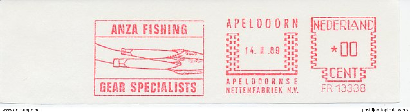 Proof / Test Meter Strip Netherlands 1989 Fishing Gear - Peces