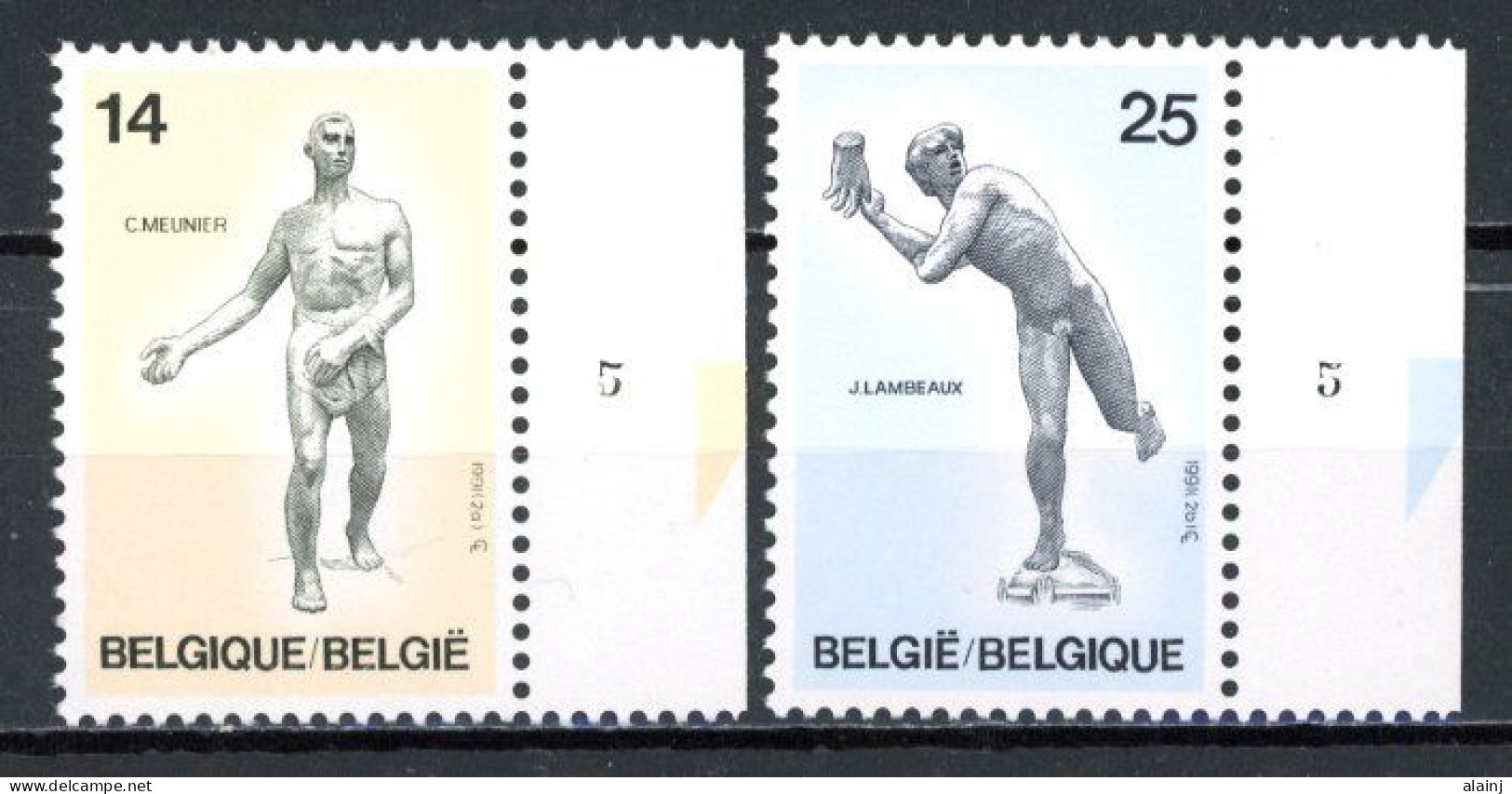 BE  2400 -2401  XX   ---- Sculpture Belges  --  N° De Planche 5 - 1991-2000