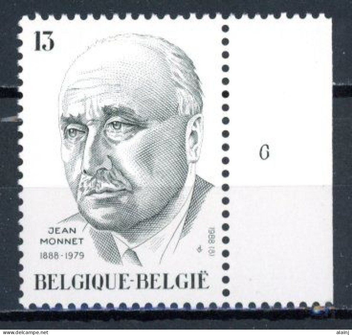 BE  2293 XX   ----  Jean Monnet  --  N° De Planche 6 - 1981-1990