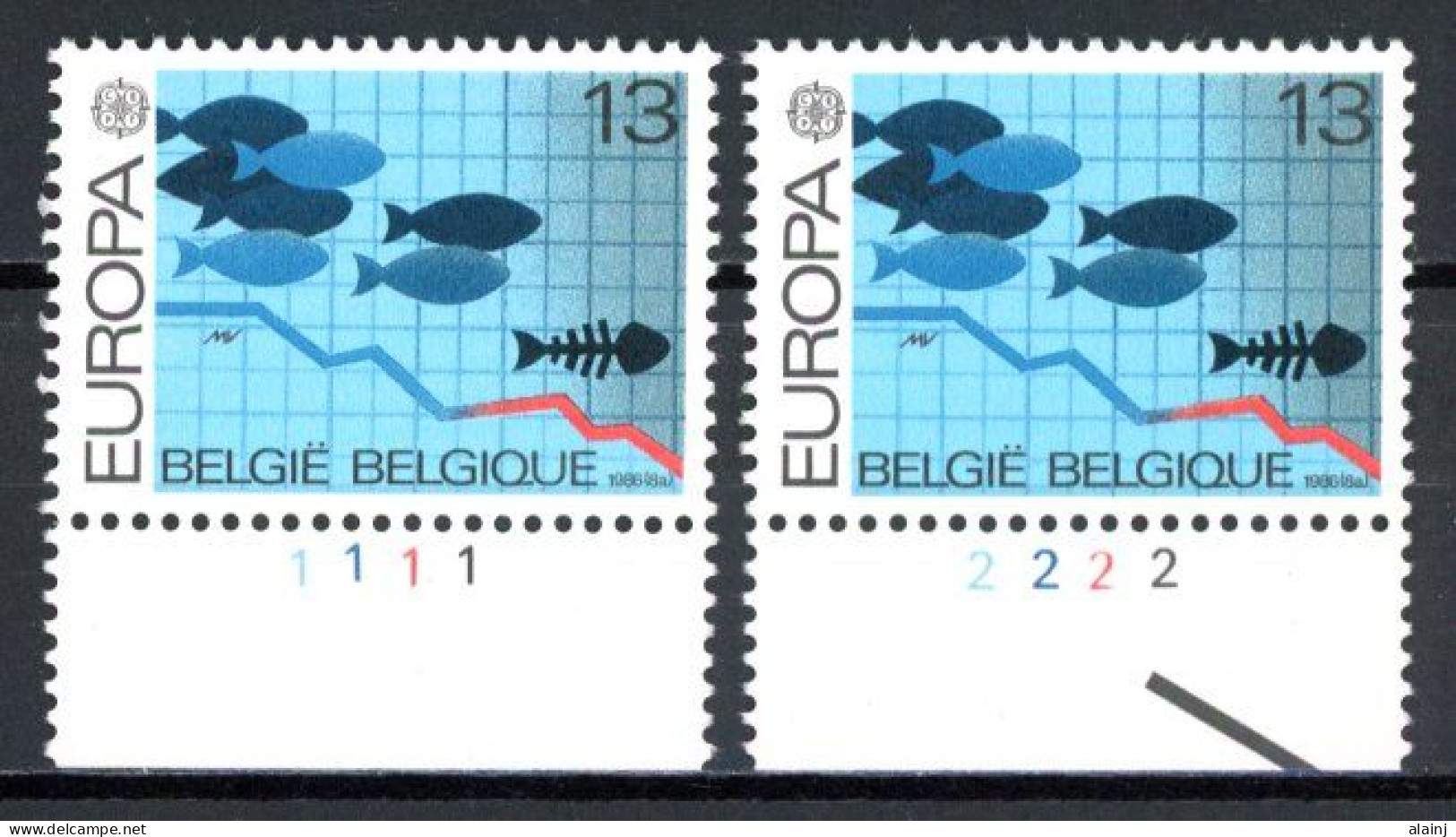 BE  2211  XX   ----   Europa : Protection De La Nature  --  N° De Planche 1 Et 2 - 1981-1990