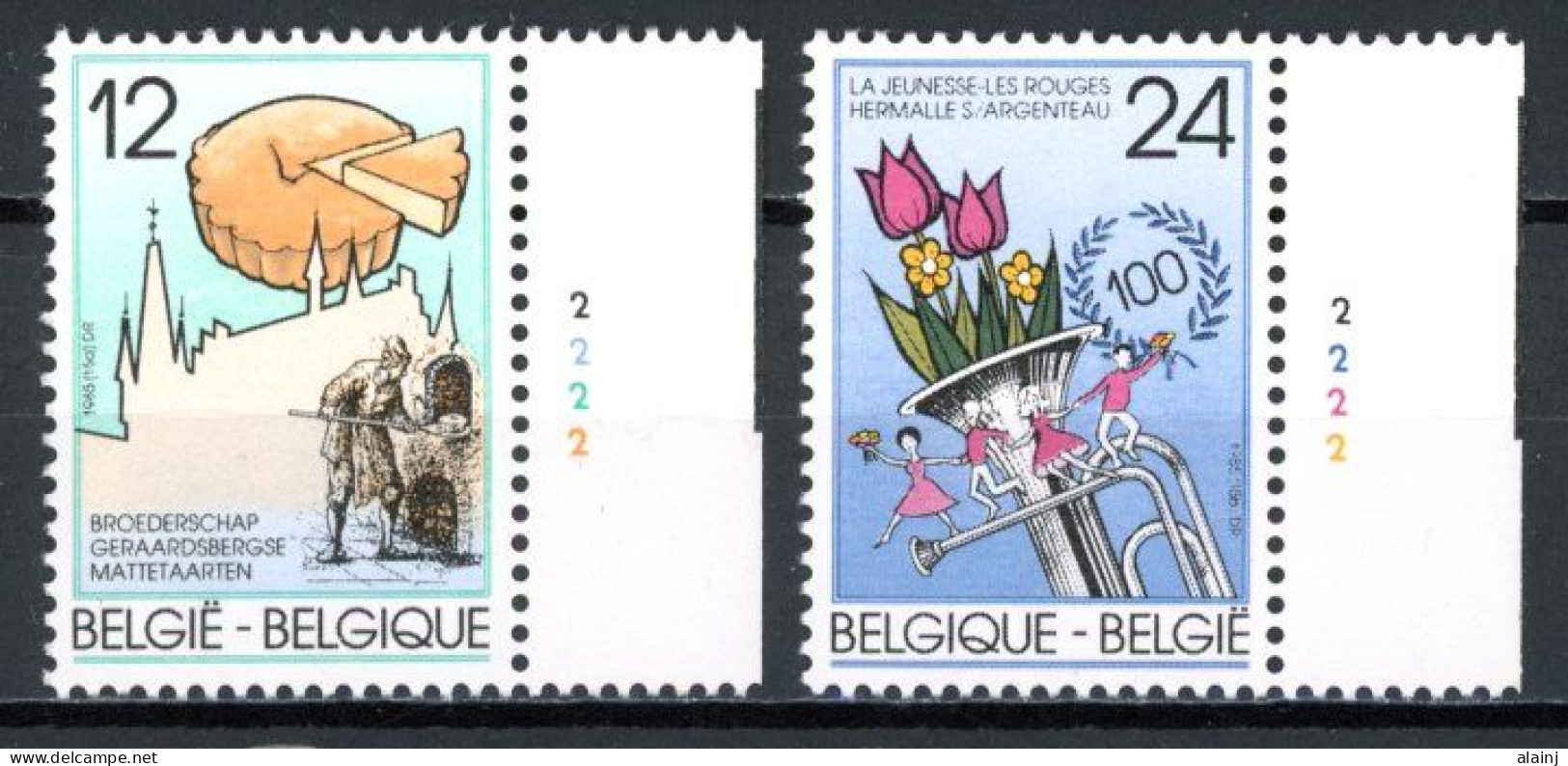 BE  2184 - 2185  XX   ----   Folklore  --  N° De Planche 1 - 1981-1990