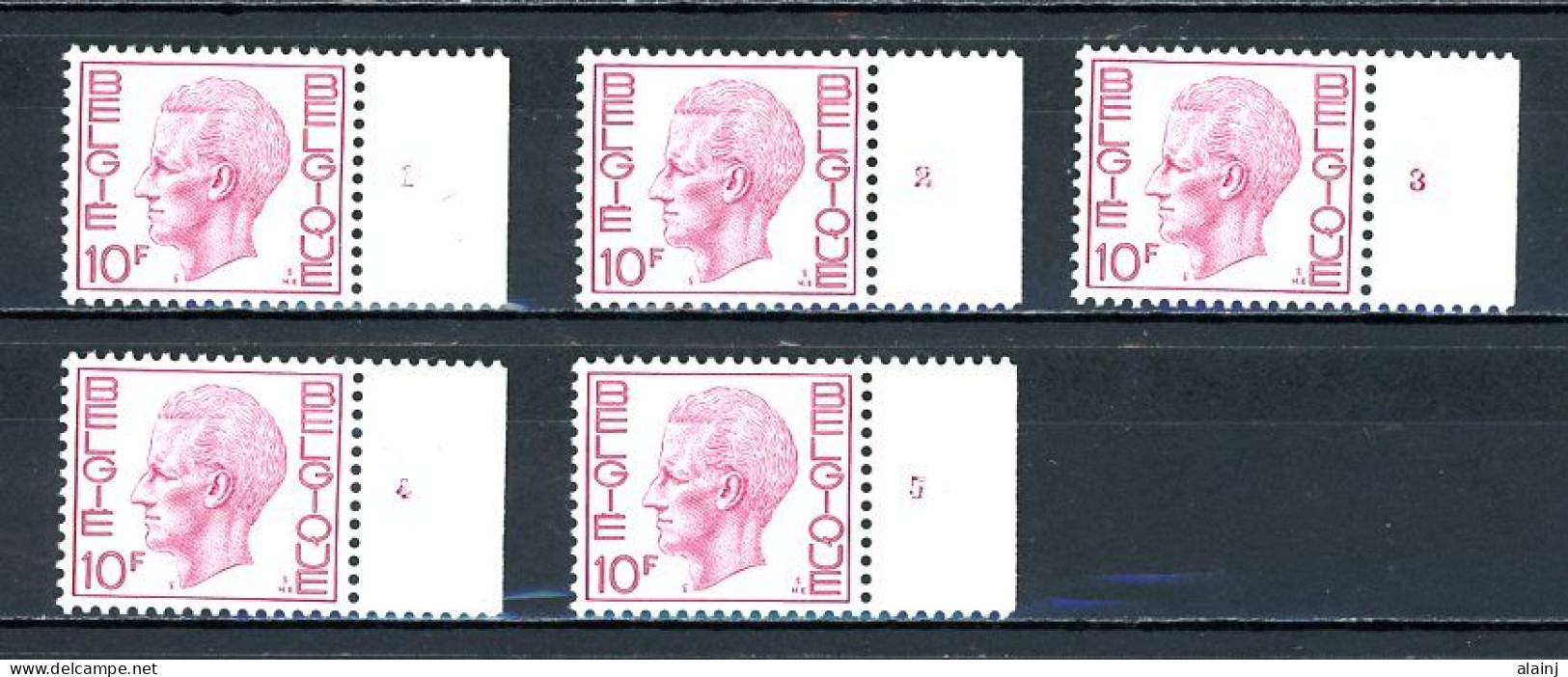 BE  1584 P4  XX   ----  Roi Baudouin Elström --  N° De Planche 1 à 5  --  Poly - 1971-1980