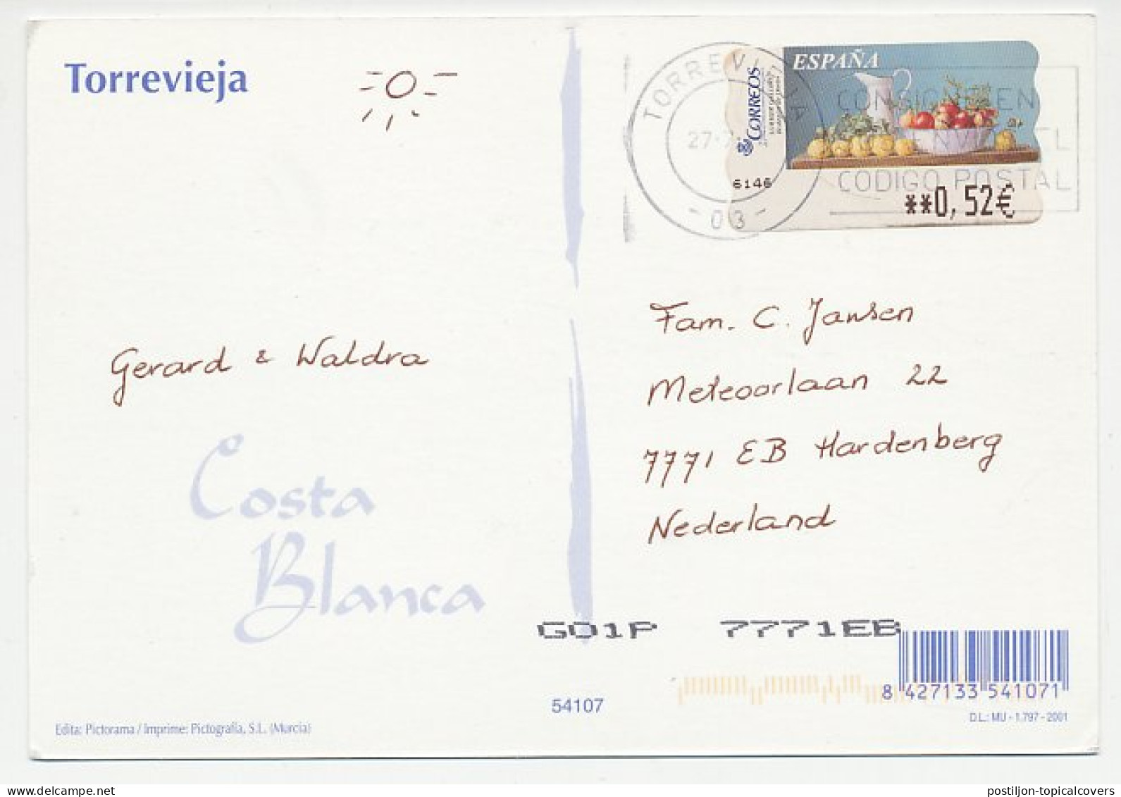 Postcard / ATM Stamp Spain 2004 Fruit - Fruit