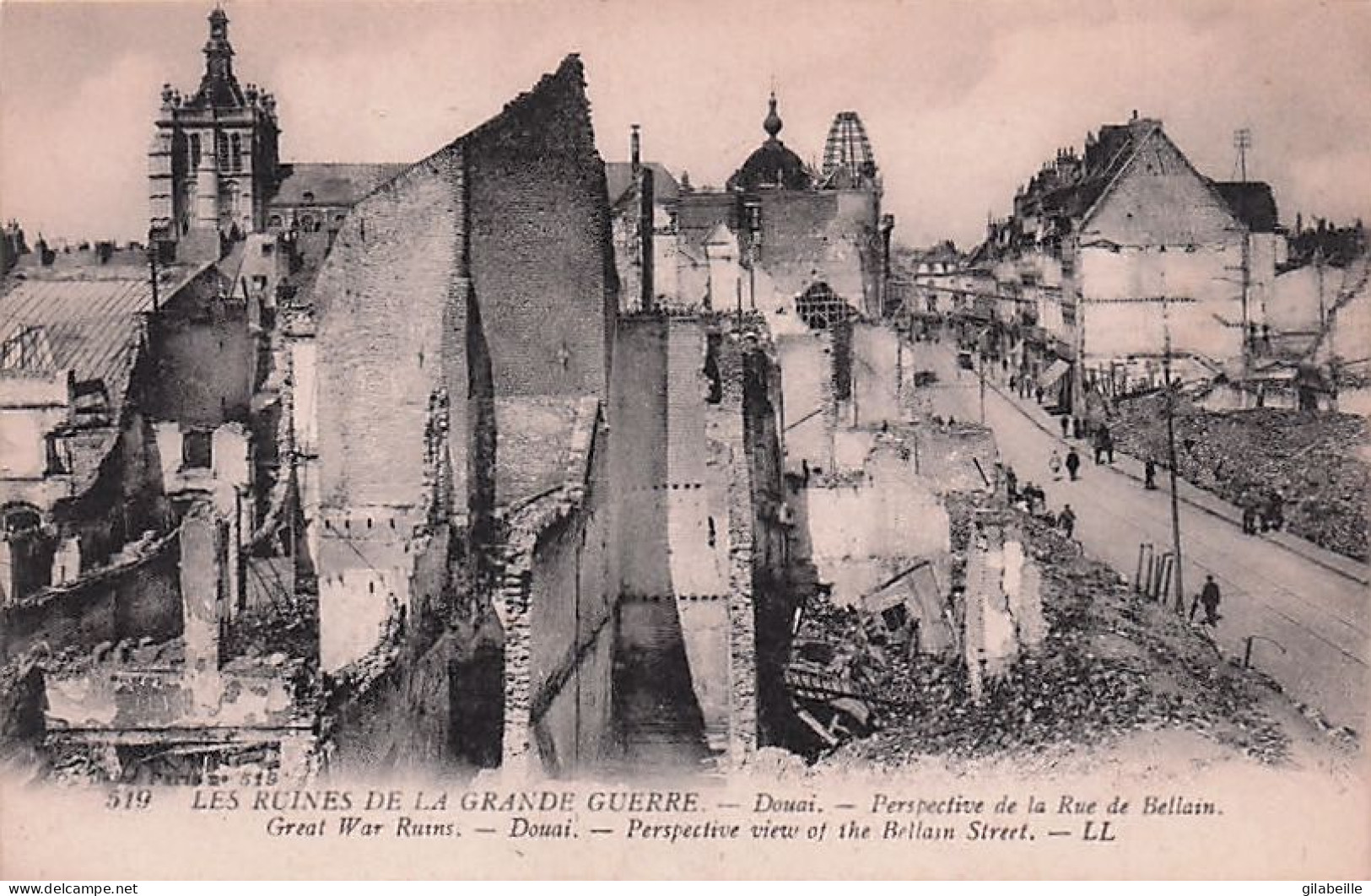 59 - DOUAI - Perspective De La Rue Bellain - Guerre 1914 - Douai