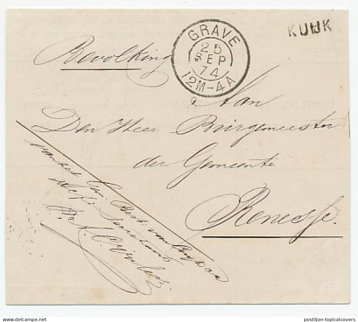 Naamstempel Kuijk 1874 - Lettres & Documents