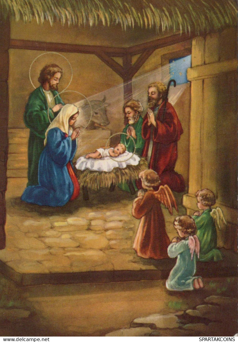 Vergine Maria Madonna Gesù Bambino Natale Religione Vintage Cartolina CPSM #PBB821.IT - Virgen Maria Y Las Madonnas