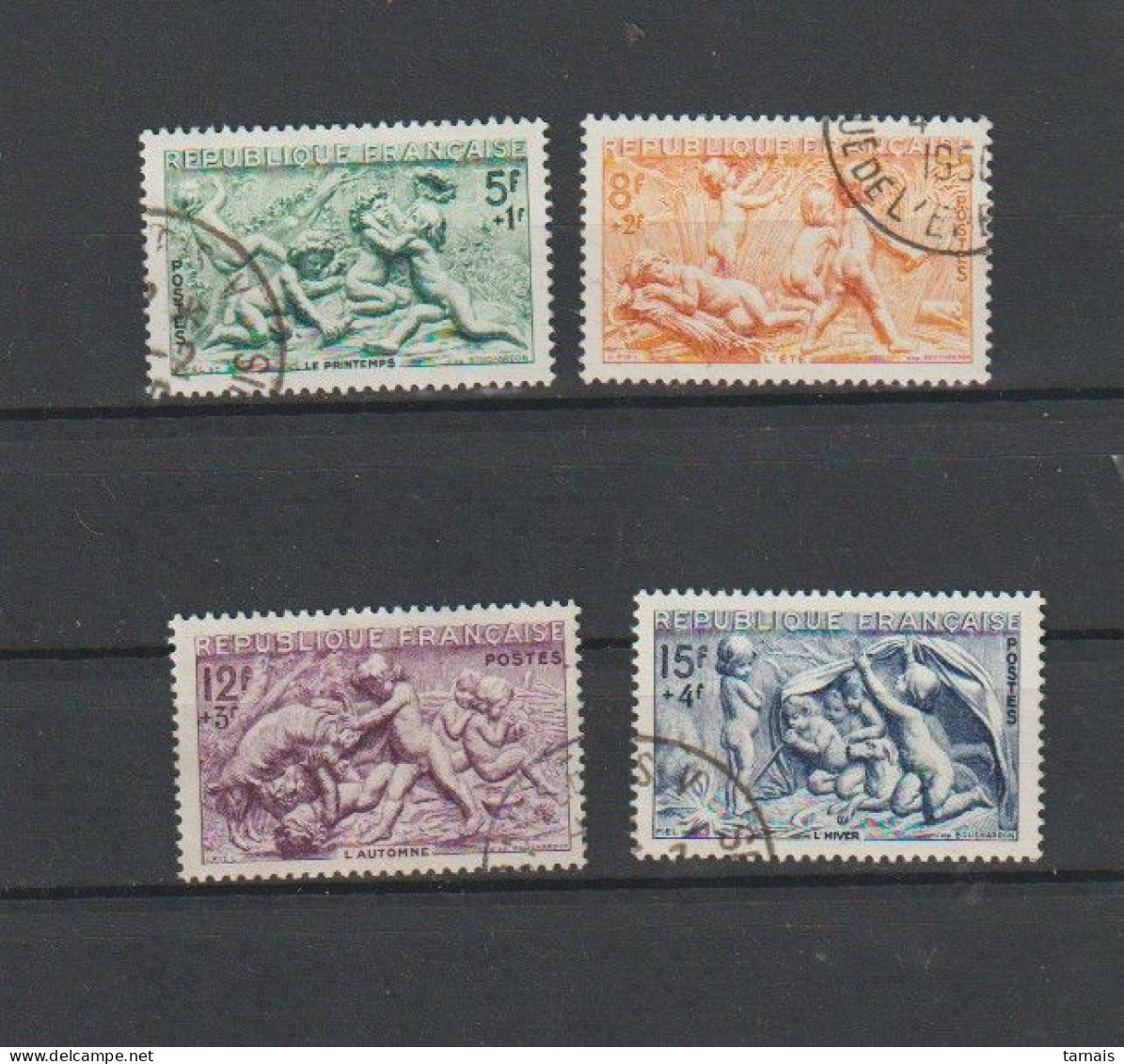 1949 N°859 à 862  Les Saisons Oblitérés (lot 652b) - Gebraucht