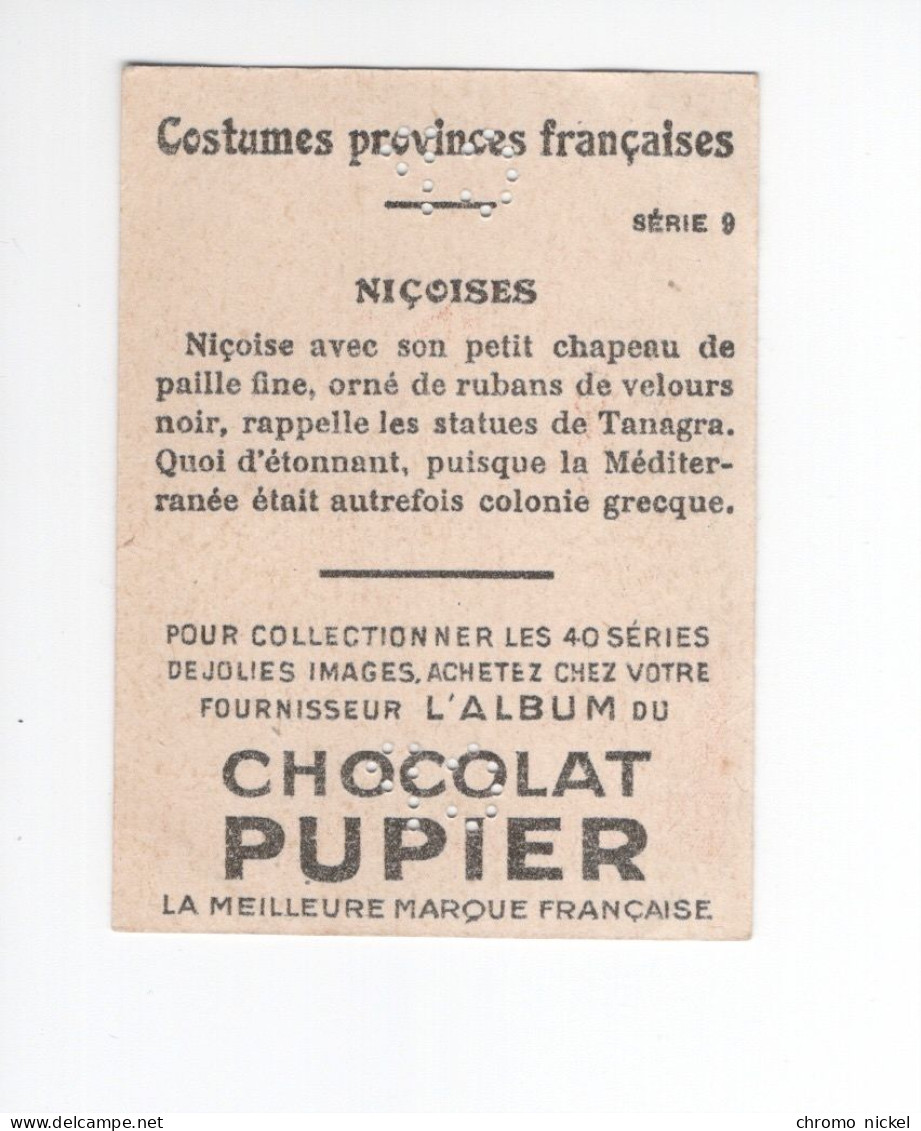 Chromo Niçoises Nice Didactique Au Dos  Pub: Chocolat Pupier 68 X 51 Mm  2 Scans - Other & Unclassified