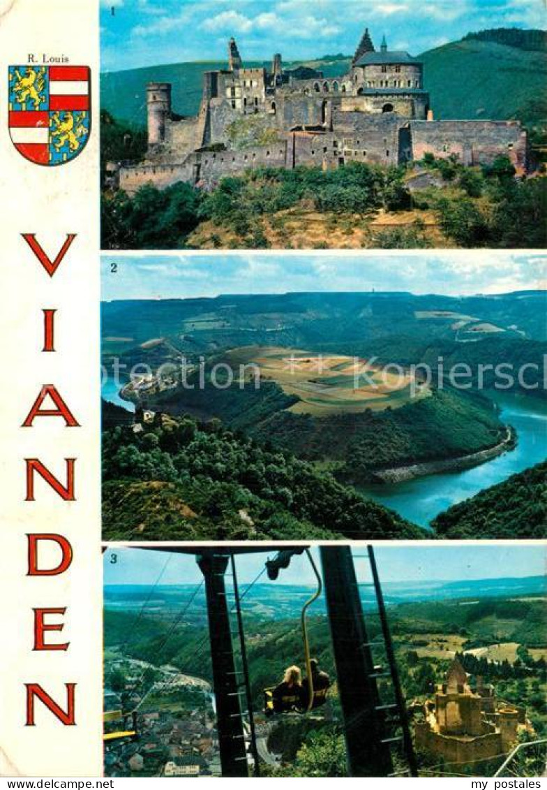 73012169 Vianden Chateau Panorama Tele Siege - Autres & Non Classés