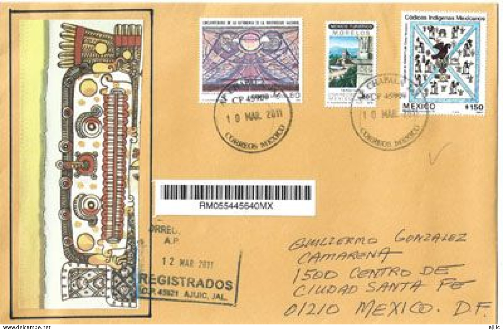 MEXICO.  Acamapichtli,premier Roi Des Aztèques, Codices Indigenas Mexicanos,etc. Lettre Recommandée - Archäologie