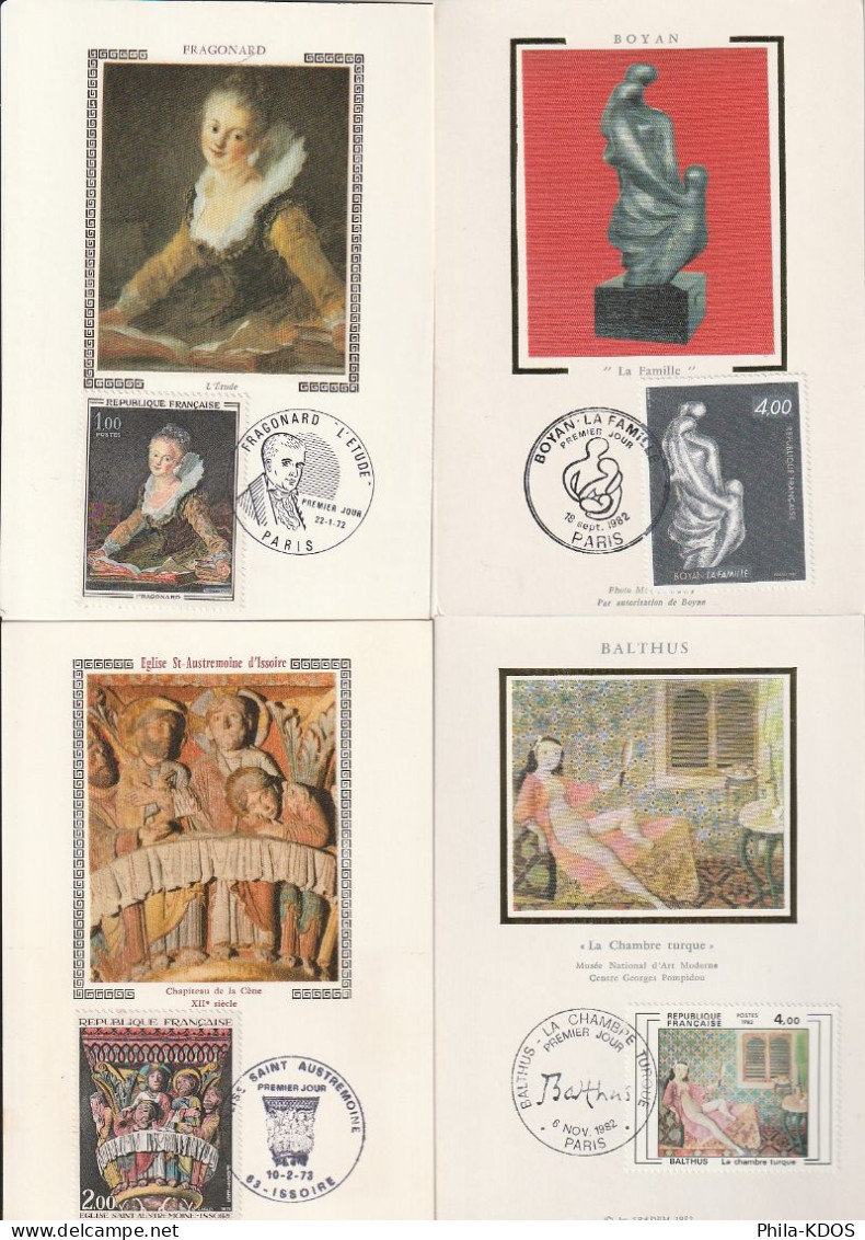 " TABLEAUX " Sur Lot De 4 Cartes Maximum Sur Soie. Voir Le Scan. CM à Saisir !!! - Autres & Non Classés