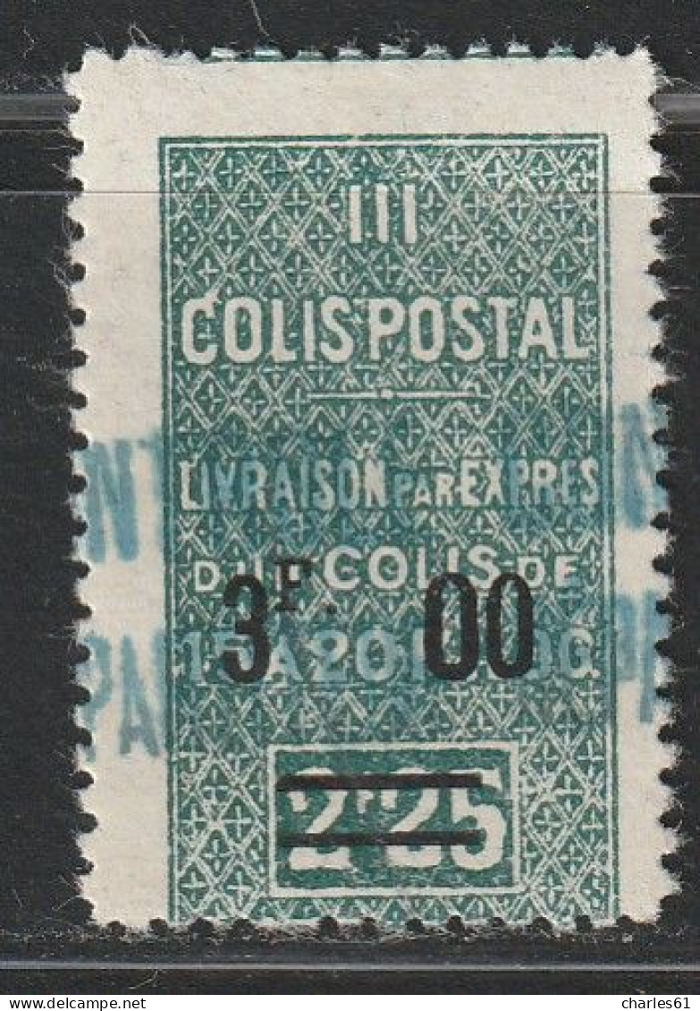 ALGERIE - COLIS POSTAUX - N°50A * (1937-38) 3f Sur 2f25 Vert - Paquetes Postales