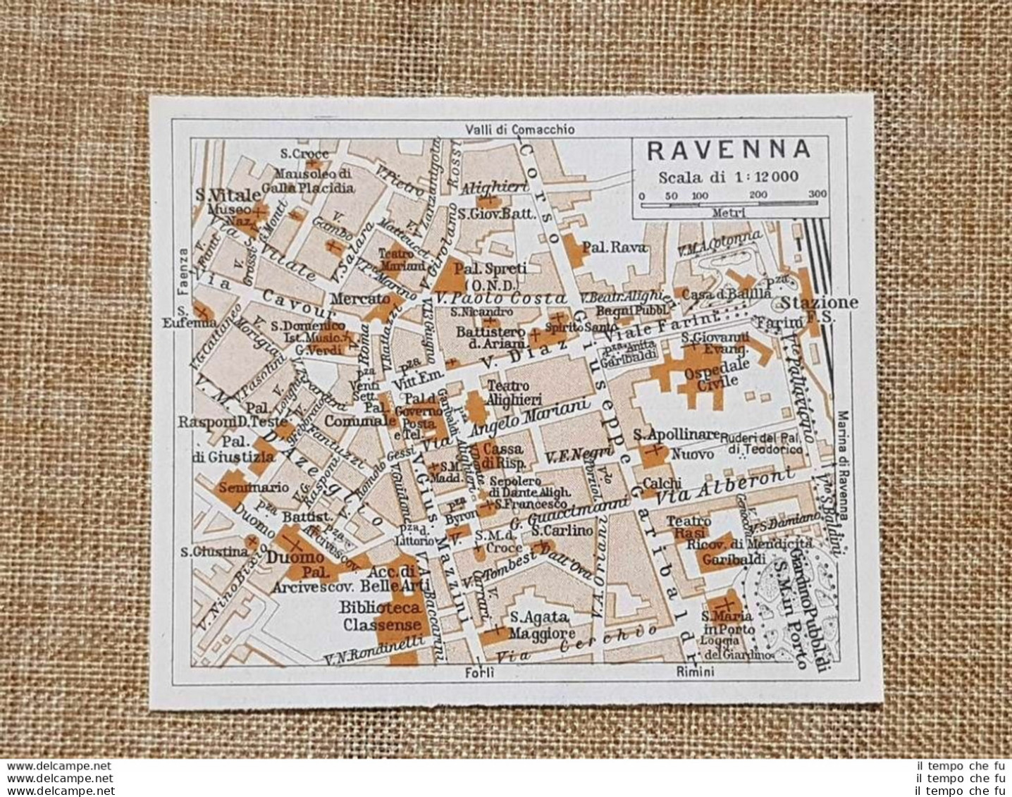Pianta O Piantina Del 1937 La Città Di Ravenna Emilia Romagna T.C.I. - Geographical Maps
