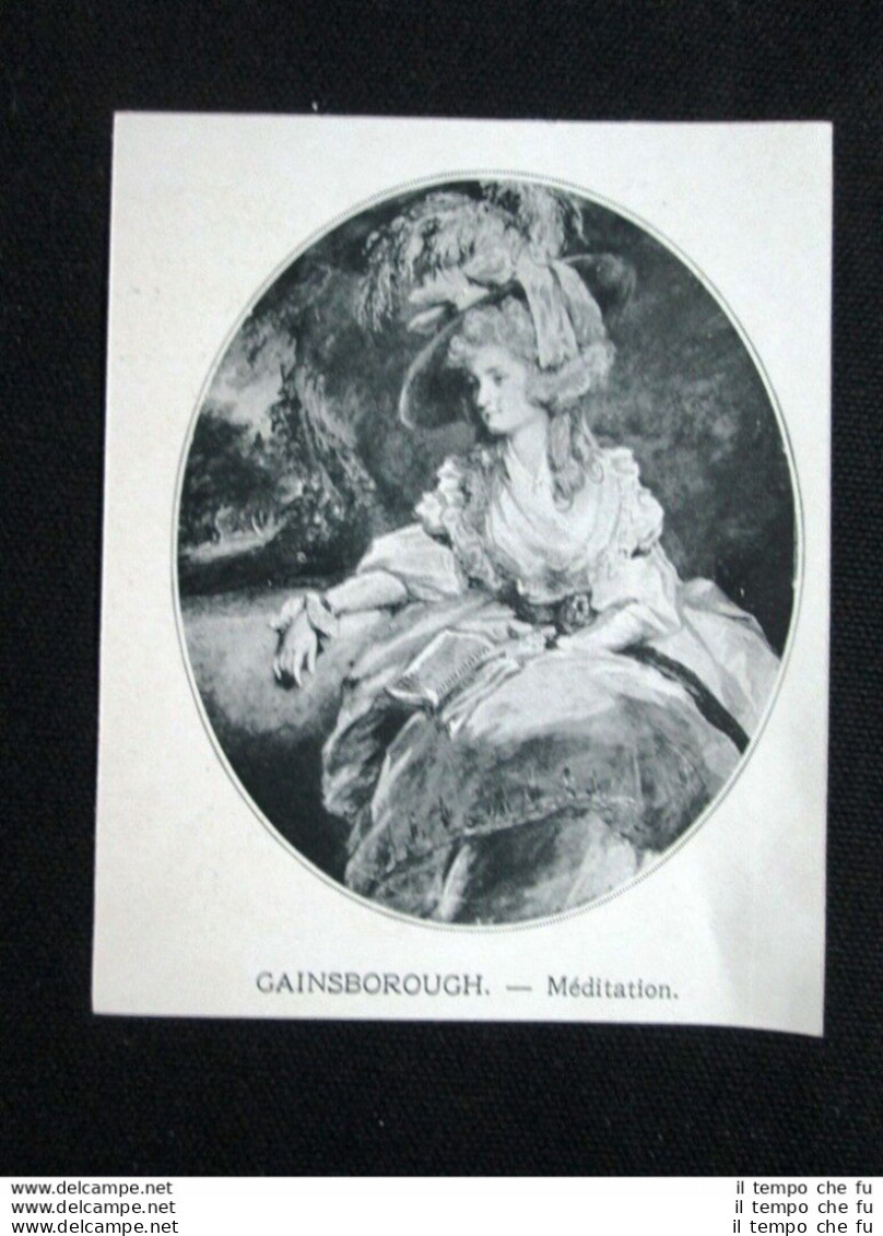 Gainsborough - Meditazione Stampa Del 1905 - Other & Unclassified