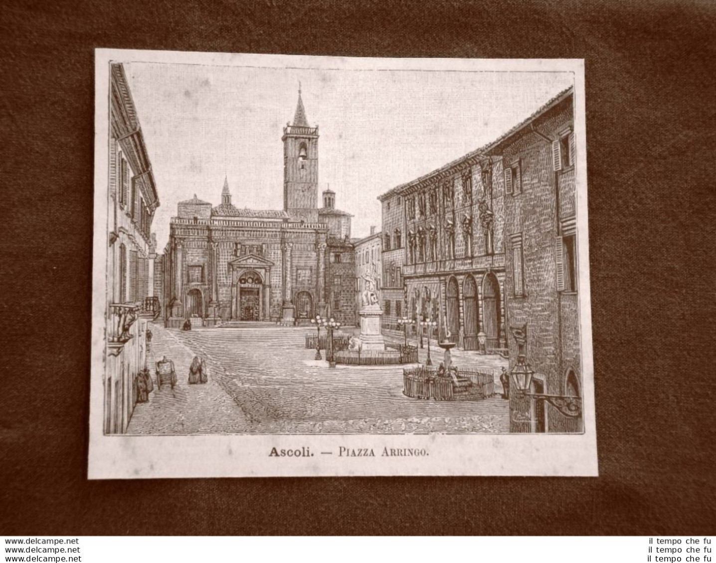 Incisione Del 1891 Ascoli, Piazza Arringo - Marche - Vor 1900