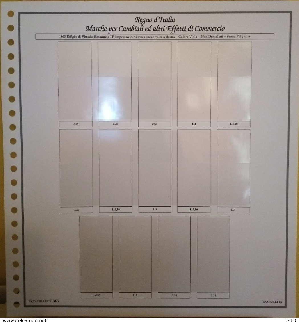 Marche Cambiali Effetti Commercio Regno RSI Luogotenenza Repubblica - Raccolta Fogli Aggiornamento 22anelli Standard - Revenue Stamps