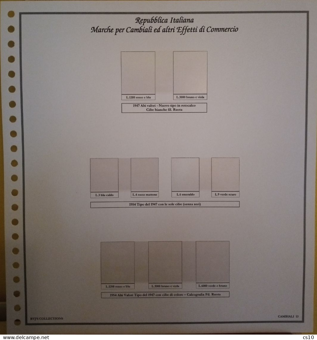 Marche Cambiali Effetti Commercio Regno RSI Luogotenenza Repubblica - Raccolta Fogli Aggiornamento 22anelli Standard