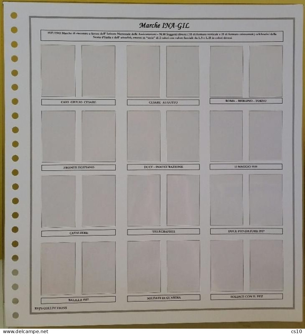 Marche INA-GIL Gioventù Italiana Littorio 1937  - Raccolta Fogli Aggiornamento 22anelli Standard - Presentation Packs